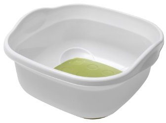 ADDIS 513672 Soft touch Washing Up Bowl, White/ Grass Green, 9L, Plastic