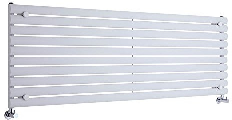 MILANO White Horizontal Single Oval Panel Radiator 590 x 1780mm