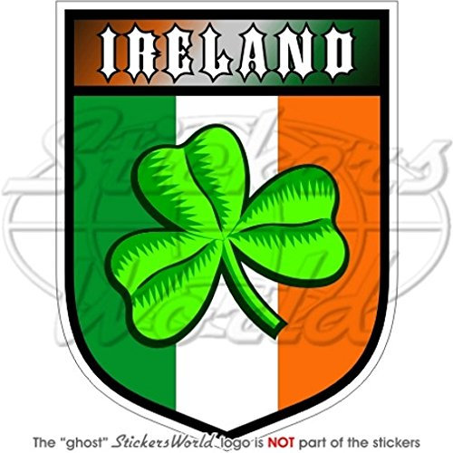 Irland Irish Irland Shamrock Schild 100 mm (10,2 cm) Vinyl Bumper Aufkleber, Aufkleber