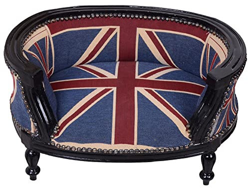 Hundesofa Barock Hundebett Union Jack Bezug Hundebettchen Mops Bully Katzenbett 70x40x47 cm cat700c29 Palazzo Exclusiv