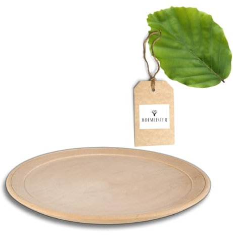 HOFMEISTER® Teller aus Holz, 24 cm Durchmesser aus unbehandeltem Buchenholz