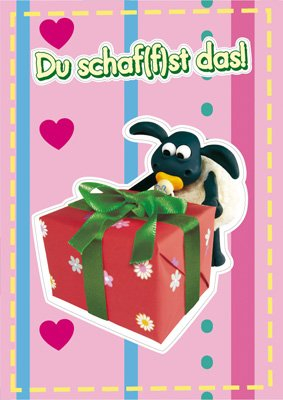 Aardman Animations Shaun the Sheaf - Aufkleber A6 - Du schaffst das (Wände, Glas, etc.) Vinyl Cartoon