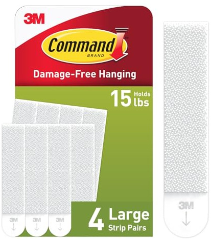 Command™ Damage-Free Picture Hanging Strips, Large, White, Pack of 4