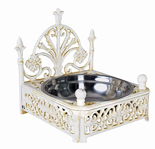Nostalgique Gamelle pour Chien, Bol,Gamelle,Gamelle Nourriture Chiens, Chats et Autres Espèces Animales en Fonte avec Deux Flux des Bols Acier Inoxydable, Lave-Vaisselle - Palazzo Exclusive