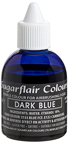 Sugarflair Dark Blue Edible Airbrush Colour - Edible Food Colouring Airbrush Paint for Cakes, Cupcakes, Icing and Cake Decorations - 60ml