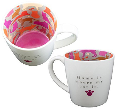 Two Up Two Down Mug ~ Ceramic Tea/Coffee ~ Inside Out Mug ~ Home is Where My Cat is