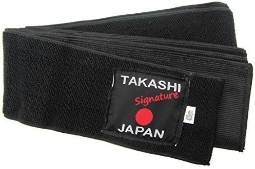 obi-belt elasticated- Flexi Kuro Obi Ceinture iaido- le Kendo, l'Aïkido Ceinture noire Takashi Japon Gamme Signature – 400 cm x 8 cm facile confortable de