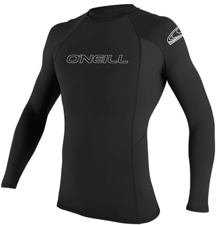 ONEILL WETSUITS Camiseta de Surf para Hombre Basic MusicSkins L/S Crew Rash, Hombre, Basic Skins L/S Crew, Negro, XX-Large