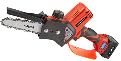 Motosierra a Batería - Modelo AB100 - Motor Brushless Sin Escobilla - Eléctrica e Inalámbrica - Potencia de 350W y 3 Baterías 4 Ah - Ideal para la Poda de Viña y Frutales - Altuna