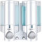 Better Living Duschspender 2, Shampoo und Seifenspender, 325,3 ml, Satinsilber, 18,4 x 8,9 x 17,8 cm Aviva, Kunststoff, Satin-Silberfarben, 2-Chamber