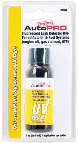 A/C Pro Certified Auto Pro Oil and Fuel System UV Dye Leak Detection for Cars & Trucks & More, 1 Oz, 374CS, Universal