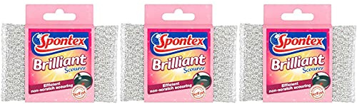 Spontex Brilliant Scourer Non-Scratch - Pack Of 3