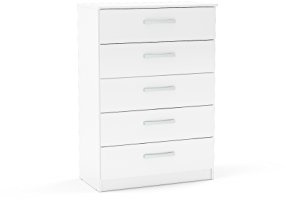Birlea Lynx 5-Drawer Chest - High Gloss, White