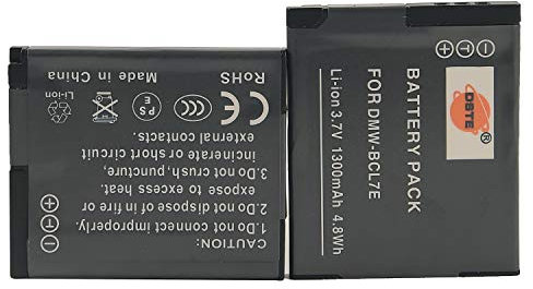 DSTE 2-Pack Rechange Batterie pour Panasonic DMW-BCL7 DMW-BCL7E Lumix DMC-F5 DMC-FH10 DMC-FS50 DMC-SZ3 DMC-SZ3GK DMC-SZ9 DMC-XS1 DMC-XS3 Caméra