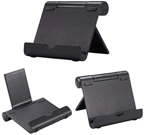 AAA PRODUCTS Adjustable Stand for Tablet (Screen Size 5 to 13), Mobile, ipad mini stand, Ebook reader, Surface Pro and more - Multi Angle Foldable desk Holder for Video call (Black)