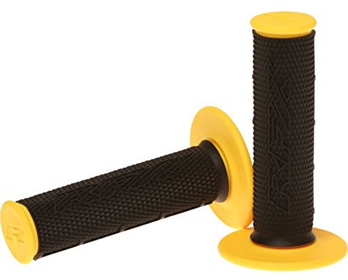 RFX FXHG 20100 99YL Pro Series Dual Compound Grips Universal MX SX Enduro Trail, Black Center/Yellow End