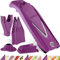 Coupe-Légumes Börner V5 (Profi Set) • Mandoline Réglable en V • 7 pièces avec 10 Épaisseurs de Coupe • Lame en Acier Inoxydable • Set de Mandoline + Station d'Accueil • Violet