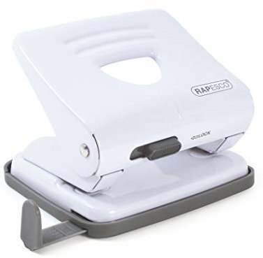 Rapesco 1399 Perforatrice à 2 Trous en Métal 825, Capacité de 25 Feuilles, Blanc