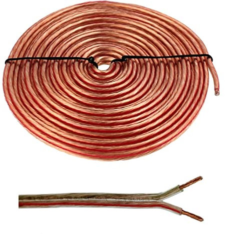 Cable altavoz 5m - 2x2,5mm² - 100% CCA Cobre ; Cable de audio - transparente