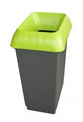Chabrias 30 Litre Lime Lid & Kitchen Waste Label Recycling Bin – UK Made 100% Recycled Plastic – Colour Coded for Simpler Recycling