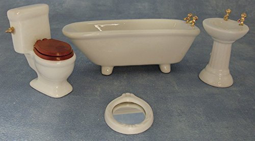 1/12th Scale Bathroom Set Ceramic for Dolls House