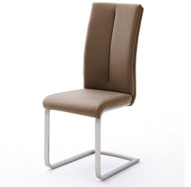 möbelando Schwingstuhl Freischwinger Küchenstuhl Stuhl Stühle Miafle III (4er Set) (Cappuccino)