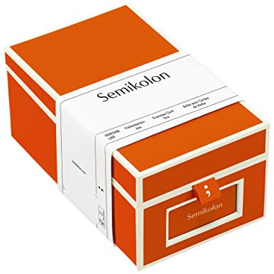 Semikolon 352648 Visitenkartenbox - alphabetisches Register - 10,5 x 18 x 8,3 cm - Business-Card-Box - orange orange