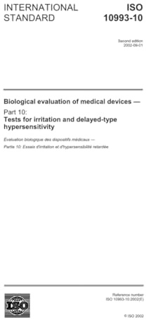 ISO 10993-10:2002, Biological evaluation of medical devices - Part 10: Tests for irritation and delayed-type hypersensitivity