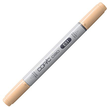 Copic Ciao Coloured Marker Pen - (E-51) Milky White, For Art & Crafts, Colouring, Graphics, Highlighter, Design, Anime, Professional & Beginners, Art Supplies & Colouring Books