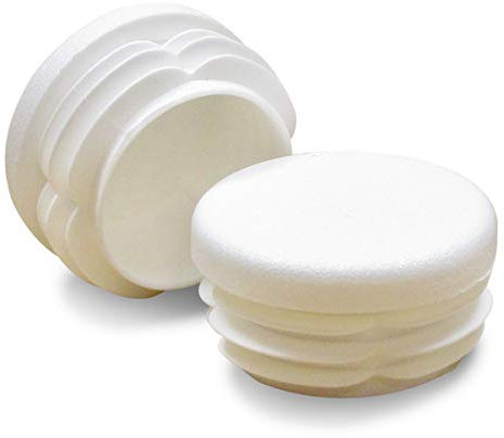 ajile - 4 pièces - Embout à lamelles Rond pour Tubes de diamètre 20 mm - Blanc - EPR220-M