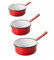 LOT DE 3 CASSEROLE EMAIL ROUGE 12 14 et 16 CM INDUCTION