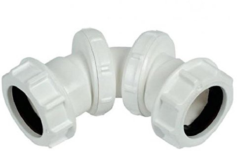 FLOPLAST 32mm Compression Waste Adjustable Bend - White