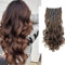 CAISHA XXL 8 Teiliges Set 45cm Langhaarige CLIP IN EXTENSIONS Synthetik Haarverlängerung Haarteil Voluminös Gelockt Braun Mix CES12-1