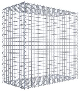 GABIONA Robuste Drahtkörbe für Steine zur individuellen Gartengestaltung I befüllbare Steinkörbe Maschenweite 5x5cm I 4mm Starke Gabionenkörbe galvanisch verzinkt I Gitterkorb (100 x 100 x 50cm)