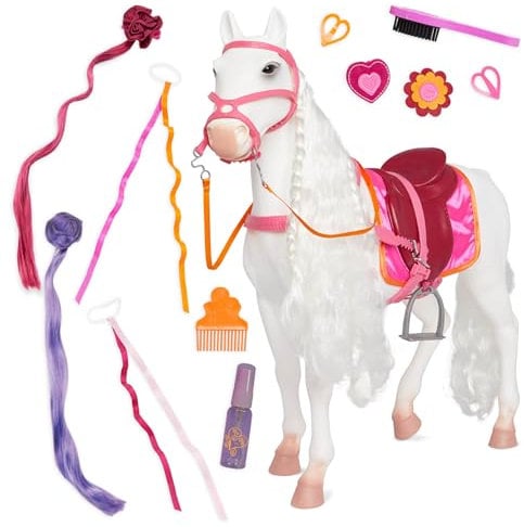 Our Generation – Spielzeug-Pferd – Haarstyling-Zubehör – 46 cm Puppen – Rollenspiel – Spielzeug für Kinder ab 3 Jahren – Camarillo Pferd zum Frisieren
