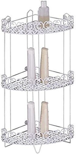 MSV Etagère d'angle de douche 3 niveaux à fixer AGADIR Blanc