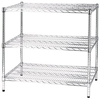 Archimede Sistema Componibile, Scaffale Tre Ripiani, Grigio (Cromato), 91 x 61 x 90 cm