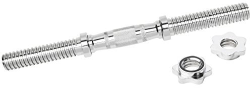Bad Company Chrom Kurzhantelstange mit drehbaren, ergonomischen Griffen inkl. Sternverschlüssen 30/31 mm I 1 Stück - 36 cm
