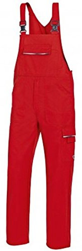 BP 1604-559-81-50l Latzhose, Stretch-Hosenträger mit Clipbefestigungen, 245,00 g/m² Stoffmischung, rot, 50l