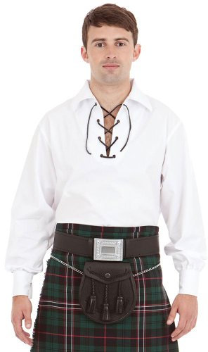 Chemise Jacobite Ghillie pour kilt écossais - Homme - XXL, Blanc