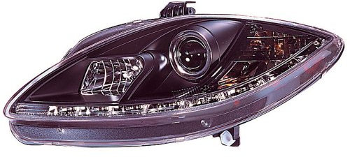 AUTO-STYLE Satz Scheinwerfer inkl. TFL kompatibel mit Seat Leon/Altea/Toledo 2005-2009 - Schwarz