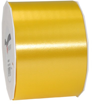 PRÄSENT C.E. PATTBERG Geschenkband gelb, 91 Meter Ringelband 90 mm zum Basteln, Dekorieren & Verpacken von Geschenken zu jedem Anlass