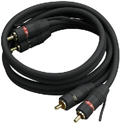 Hochwertiges Cinch-Audio-Kabel mit farbcodierten Cinch-Steckern geschirmt schwarz 5m mit Schaltlitze