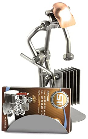 Steelman24 Schraubenmännchen Heizungsinstallateur mit Kartenhalter | Made in Germany,Handarbeit,Geschenkidee,Stahlfigur,Metallfigur,Metallmännchen