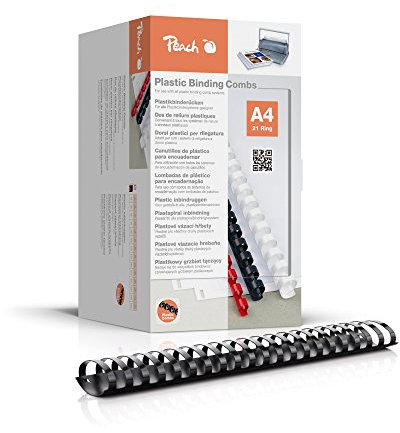 Peach Plastikbinderücken A4 - 50 mm - 500 Blatt - 50 Stück - schwarz - PB450-02