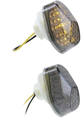 Motorrad Blinker Verkleidungsblinker Runbun getönt E-geprüft für Honda CB 500 600 Italjet Formula Kawasaki 125 600 650 Suzuki GN GS GSX 500 600 Yamaha DT XJ XT 125 600