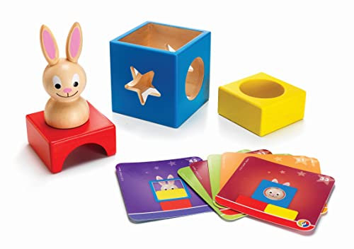 SmartGames - Lapin et Magicien - Jeu de Réflexion pour Petits en Bois - 60 Défis de Différents Niveaux - 1 Joueur - pour Enfants à Partir de 2 Ans