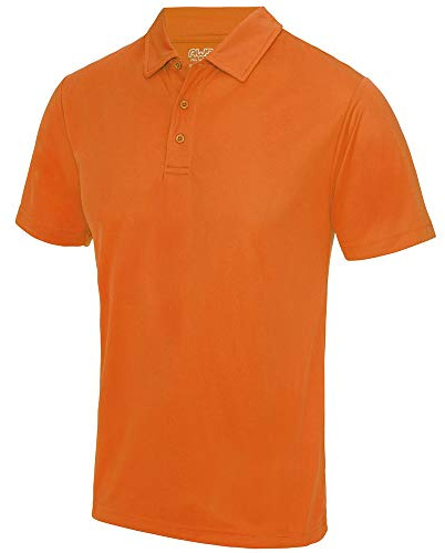 Just Cool Mens Plain Sports Polo Shirt (M) (Electric Orange)