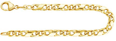 EDELIND Echtgold Armband Herren 585 Gold 4.9 mm, Armkette Dollarkette 14 Karat Gelbgold Bracelet für Männer Länge 19 cm, Goldarmband Made in Germany
