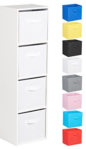 Hartleys 4 Tier White Cube Unit - Choice of Storage Boxes